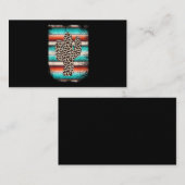 Funny Leopard Cactus Serape Cactus print Türkis Visitenkarte (Vorne/Hinten)