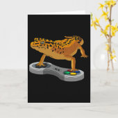 Funny Leopard Gecko Bearded Dragon Gift Kinder Coo Karte (Gelbe Blume)