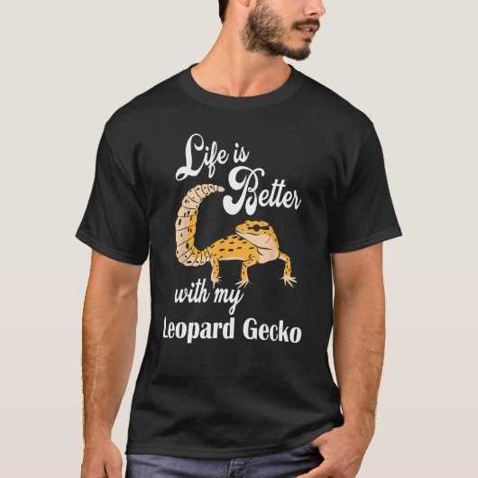 Funny Leopard Gecko Shirt Besseres Leben (Vorderseite)