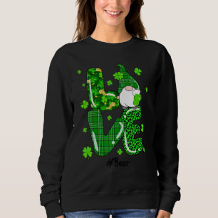 Funny Leopard Irish Green Kariert Beer Gnome St Pa Sweatshirt