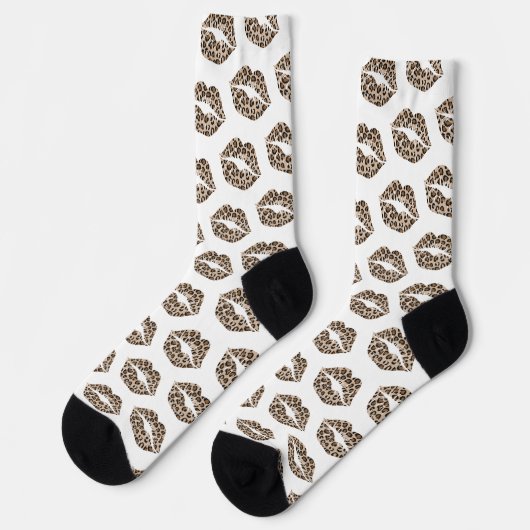 Funny Leopard Lips Socken (Linkes Detail)