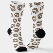 Funny Leopard Lips Socken (Gewinkelt)
