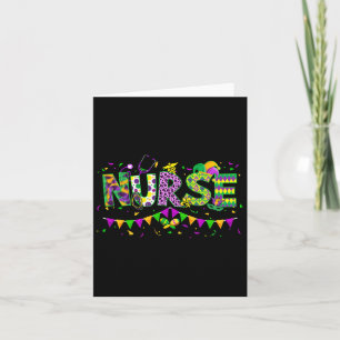 Funny Leopard Mardi Gras Nurse Nursing School Appa Karte