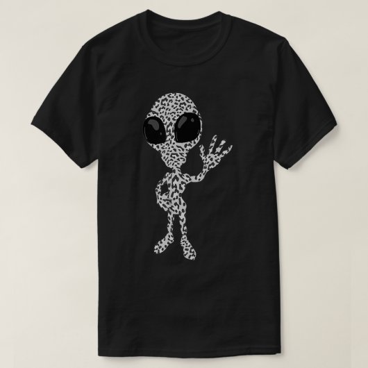 Funny Leopard Print Alien Gift Niedlich Martian Fa T-Shirt (Design vorne)