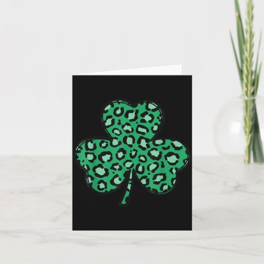 Funny Leopard Print Shamrock St. Patrick's Day Gif Karte (Vorderseite)