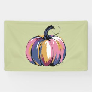 Funny Leopard Pumpkin Halloween Fall Banner