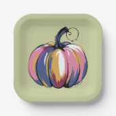 Funny Leopard Pumpkin Halloween Fall Pappteller (Vorderseite)