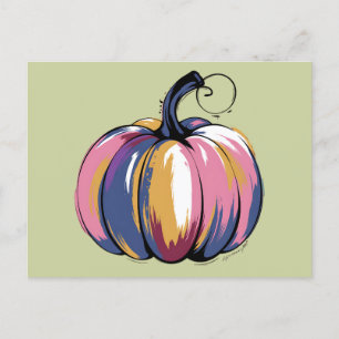 Funny Leopard Pumpkin Halloween Fall Postkarte
