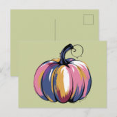 Funny Leopard Pumpkin Halloween Fall Postkarte (Vorne/Hinten)