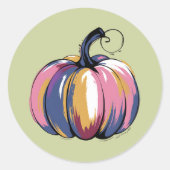Funny Leopard Pumpkin Halloween Fall Runder Aufkleber (Vorderseite)