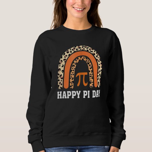 Funny Leopard Rainbow Happy Pi Day Math Teacher Da Sweatshirt (Vorderseite)