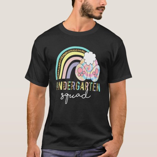 Funny Leopard Rainbow Kindergarten Bunny Easter Ch T-Shirt (Vorderseite)