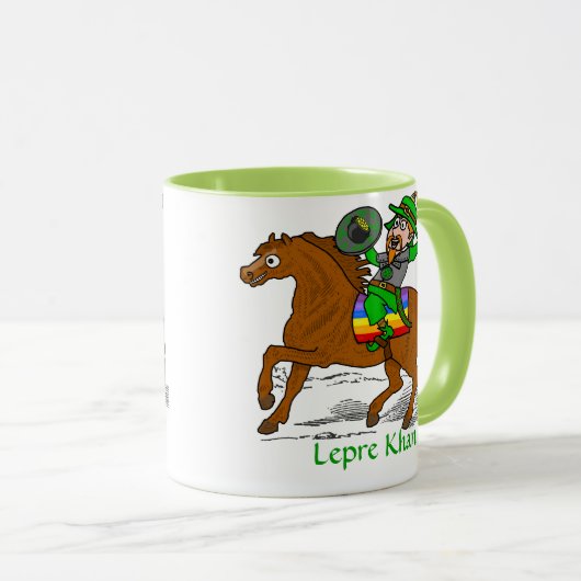 Funny Lepre Khan St Patrick's Day Tasse (VorderseiteRechts)