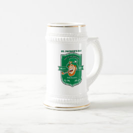 Funny Leprechaun Abzeichen St. Patrick's Day Bierglas