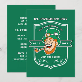 Funny Leprechaun Abzeichen St. Patrick's Day Party Einladung