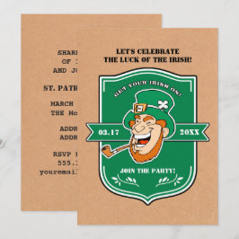 Funny Leprechaun Abzeichen St. Patrick's Day Party Einladung