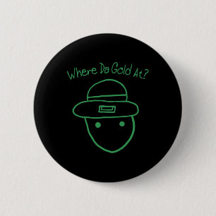 Funny Leprechaun Amateur Sketch Meme Irish St Patr Button