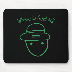 Funny Leprechaun Amateur Sketch Meme Irish St Patr Mousepad