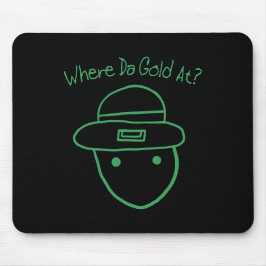 Funny Leprechaun Amateur Sketch Meme Irish St Patr Mousepad (Vorne)