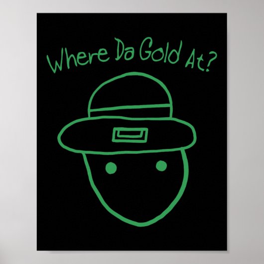 Funny Leprechaun Amateur Sketch Meme Irish St Patr Poster (Vorne)