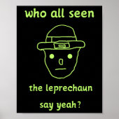 Funny Leprechaun Amateur Sketch Meme Irish St Patr Poster (Vorne)