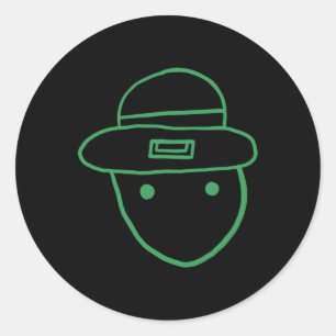 Funny Leprechaun Amateur Sketch Meme Irish St Patr Runder Aufkleber