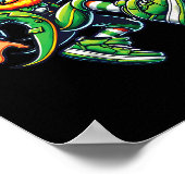 Funny Leprechaun Dunking Sketll Boys Kid St Patric Poster (Ecke)