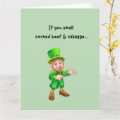Funny Leprechaun Furz St. Patrick's Day Card Karte (Gelbe Blume)