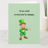 Funny Leprechaun Furz St. Patrick's Day Card Karte (Vorderseite)
