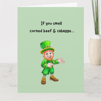 Funny Leprechaun Furz St. Patrick's Day Card Karte