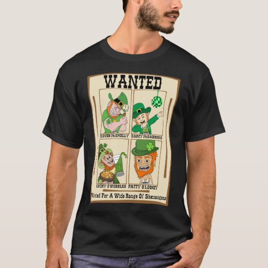 Funny Leprechaun Gewollt Poster T-Shirt (Vorderseite)