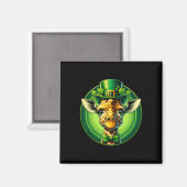 Funny Leprechaun Giraffe St Patricks Day Kinder Mä Magnet (Vorderseite/Rückseite)