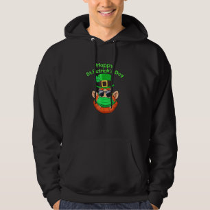 Funny Leprechaun in Sonnenbrille Mask Happy St Pat Hoodie