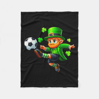 Funny Leprechaun Irish Soccer St Patricks Men Boy  Fleecedecke