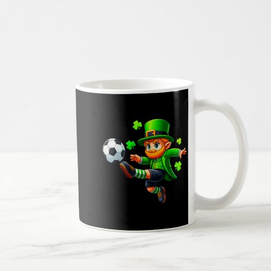 Funny Leprechaun Irish Soccer St Patricks Men Boy  Kaffeetasse (Rechts)