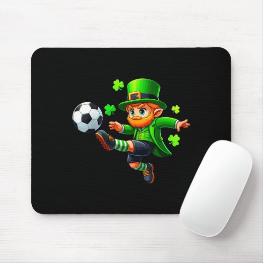 Funny Leprechaun Irish Soccer St Patricks Men Boy  Mousepad (Mit Mouse)