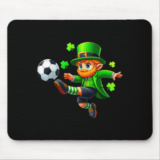 Funny Leprechaun Irish Soccer St Patricks Men Boy  Mousepad