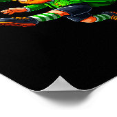 Funny Leprechaun Irish Soccer St Patricks Men Boy  Poster (Ecke)