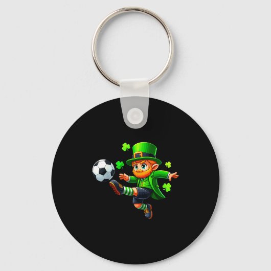 Funny Leprechaun Irish Soccer St Patricks Men Boy  Schlüsselanhänger (Vorderseite)