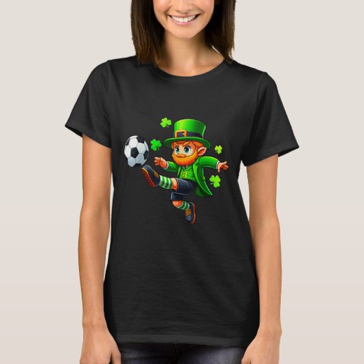 Funny Leprechaun Irish Soccer St Patricks Men Boy  T-Shirt (Vorderseite)