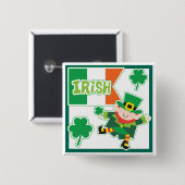 Funny Leprechaun Jig Irish Party Button (Vorne & Hinten)