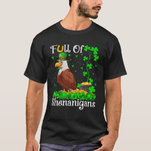 Funny Leprechaun Kleeblatt Leaf Eagle Bird St. Pat T-Shirt
