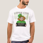 Funny Leprechaun Leprecon Mugshot T-Shirt (Vorderseite)