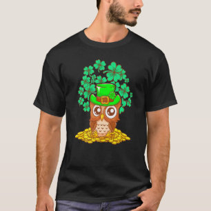Funny Leprechaun Owl Kleeblatt St Patrick S Day 20 T-Shirt