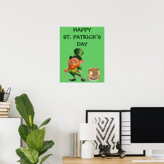 FUNNY LEPRECHAUN. PATRICK'S DAY Poster (Heimbüro)