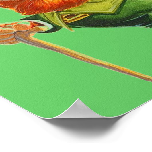 FUNNY LEPRECHAUN. PATRICK'S DAY Poster (Ecke)