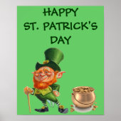 FUNNY LEPRECHAUN. PATRICK'S DAY Poster (Vorne)