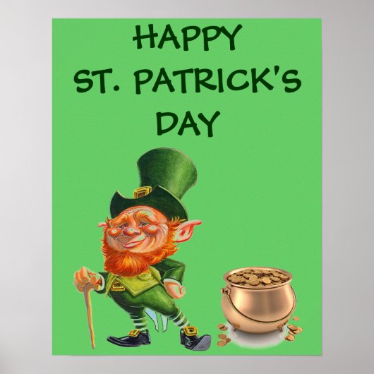 FUNNY LEPRECHAUN. PATRICK'S DAY Poster (Vorne)