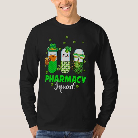 Funny Leprechaun Pharmacy Squad Pharmaceuticals St T-Shirt (Vorderseite)