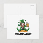 Funny Leprechaun Postkarte (Vorne/Hinten)